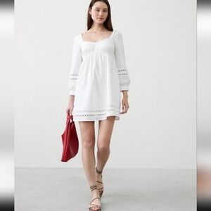 Banana Republic White Mini Dress with Lace Details